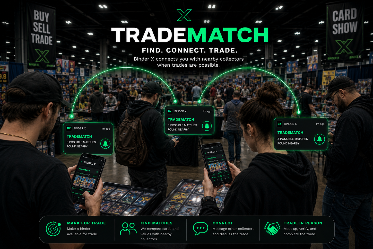 Binder X Trade Match connecting collectors